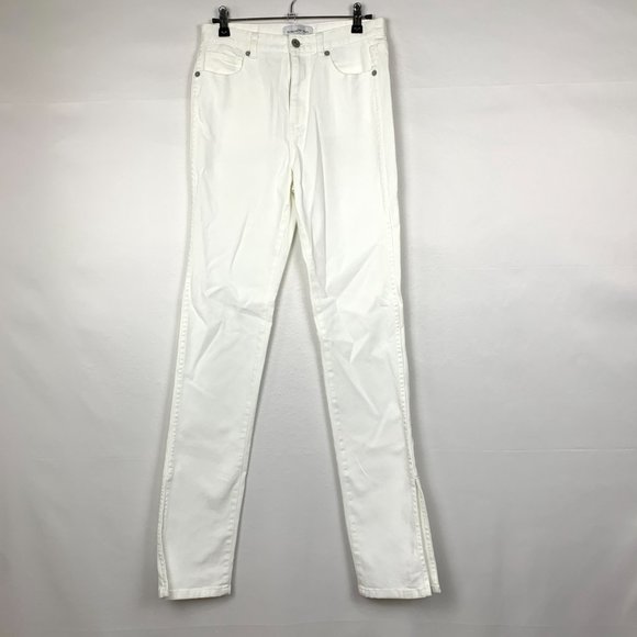 NEW Something Navy Nina Denim Slit Pants Jeans White 4 - Picture 5 of 11